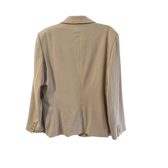 TRAVELSMITH Womens NWT Blazer Tan Beige Size 16 Single Breasted Classic - Picture 7 of 8